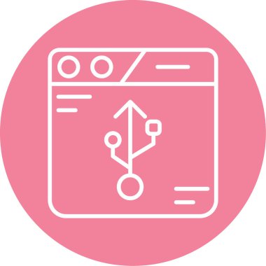 usb merkez simgesi, vektör illüstrasyonu basit tasarım