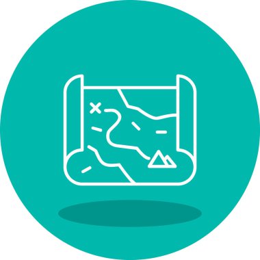 harita simgesinin vektör illüstrasyonu 