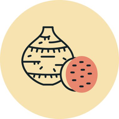 Taro kök simgesi, vektör illüstrasyonu basit tasarım