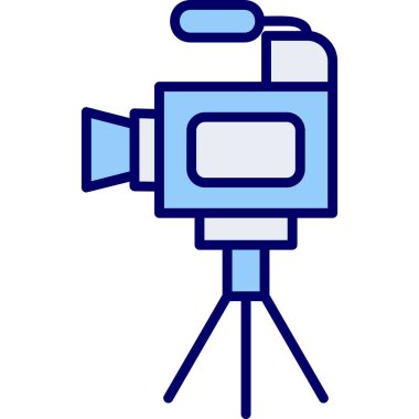 Film kamerası. Web simgesi basit illüstrasyon 