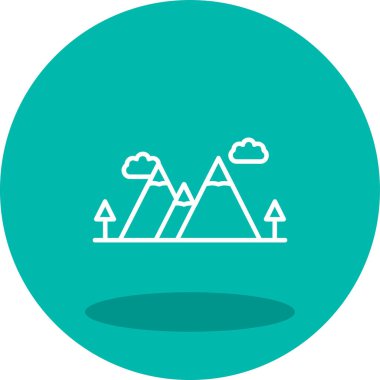 dağ tepesi ikonu vektör illüstrasyonu 