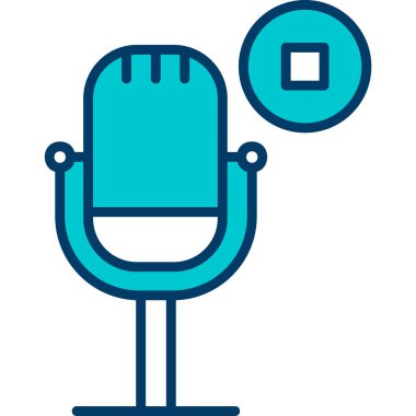 Podcast düz simgesini, vektör illüstrasyonunu durdur  