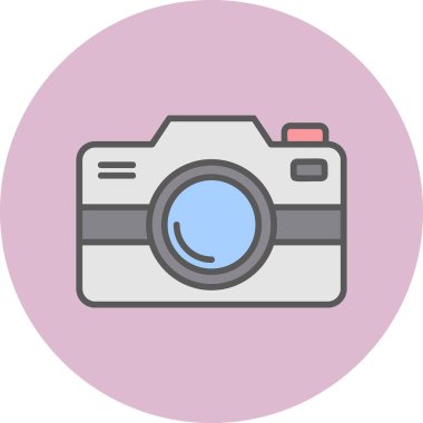 Fotoğraf makinesi simgesi, vektör illüstrasyonu. düz tasarım biçimi              