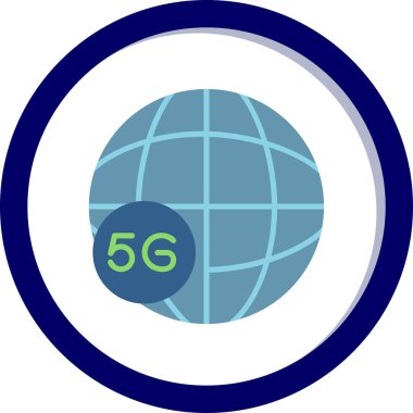 Global 5g İnternet simgesi, vektör illüstrasyonu