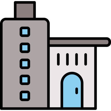 Ofis binası Web simgesi basit illüstrasyon