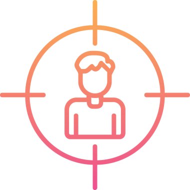 İnsan hedef simgesi, vektör illüstrasyonu basit tasarım