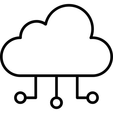 bulut hesaplama ağ simgesi, vektör illüstrasyonu 