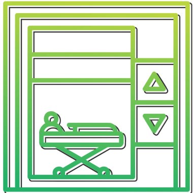 Asansör web simgesi, vektör illüstrasyonu