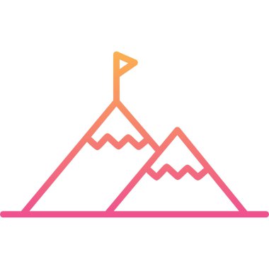 Başarı Dağı simgesinin vektör illüstrasyonu 