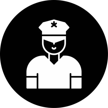 Güvenlik subayı simgesi, vektör illüstrasyonu basit tasarım