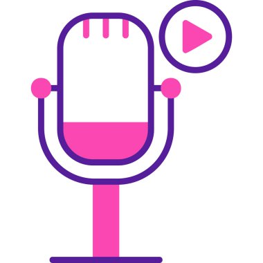 Podcast ikon vektör resimlemesini oynat