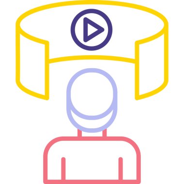 Sanal Tur simgesi, vektör illüstrasyonu basit tasarım