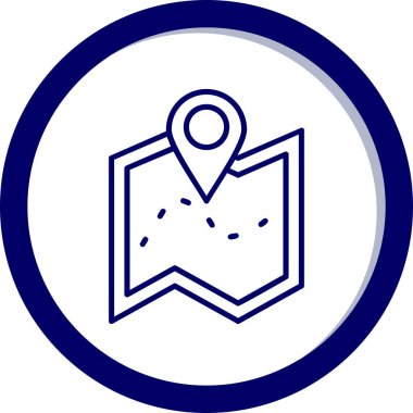 harita simgesinin vektör illüstrasyonu 