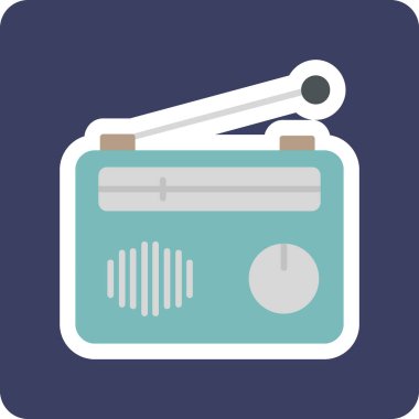 Radyo. Web simgesi basit illüstrasyon 