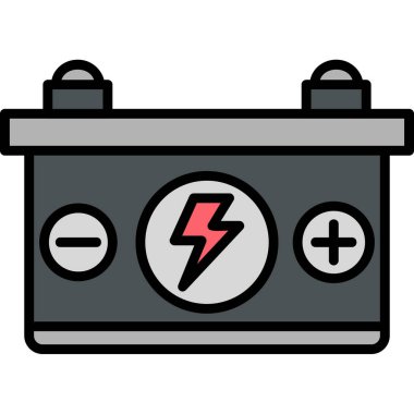 Araba pil simgesi, vektör çizim 