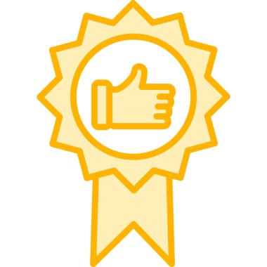 Başparmak Yukarı simgesi ve vektör illüstrasyonuyla En İyi Uygulama Rozeti  