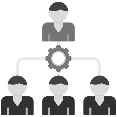 İnsan kaynakları yönetim vektörü düz vektör çizimi 