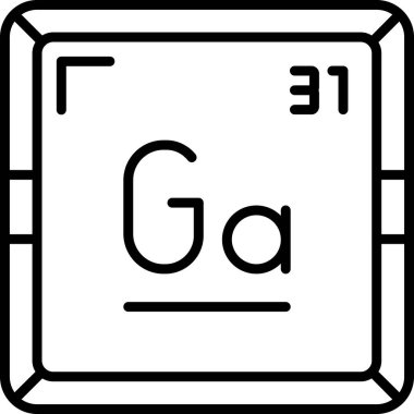 Galyum kimyasal element vektör çizimi           