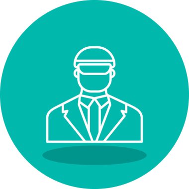 Güvenlik subayı simgesi, vektör illüstrasyonu basit tasarım