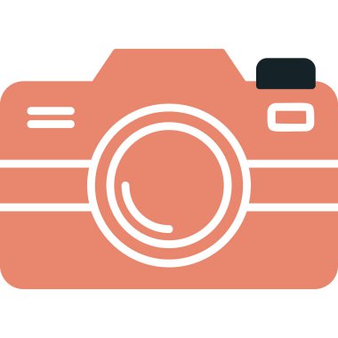 Fotoğraf makinesi simgesi, vektör illüstrasyonu. düz tasarım biçimi              