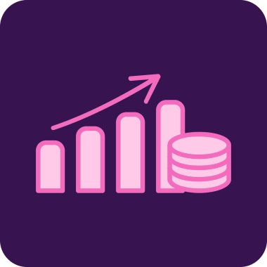 Büyüme grafiği Web simgesi basit illüstrasyon 