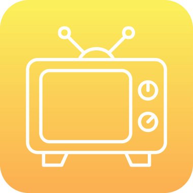 televizyon simgesi, basit vektör illüstrasyonu