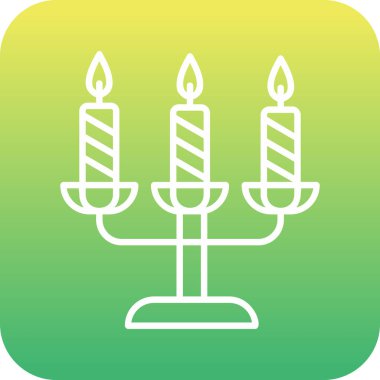 Bir şamdan ağ simgesinin vektör illüstrasyonu 