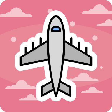 Uçak. Web simgesi basit illüstrasyon 