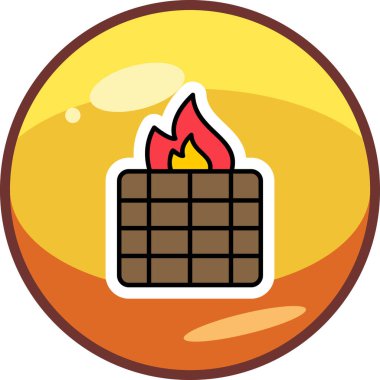 Firewall web simgesi basit illüstrasyon