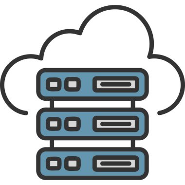 Bulut Sunucusu simgesi, vektör illüstrasyonu basit tasarım