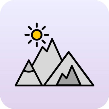 Dağlar. Web simgesi basit illüstrasyon  