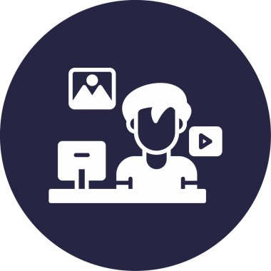 İş yeri. Web simgesi vektör illüstrasyonu