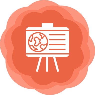 Coğrafya web simgesi, vektör illüstrasyonu