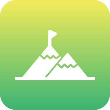 Başarı Dağı simgesinin vektör illüstrasyonu 