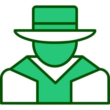 Şapkalı adam. Web simgesi basit illüstrasyon