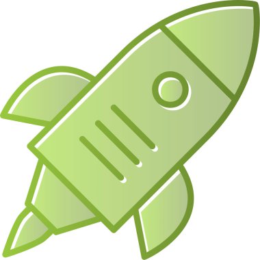 Roket. Web simgesi basit illüstrasyon 