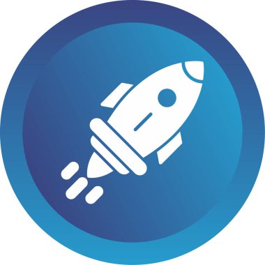 Roket. Web simgesi basit illüstrasyon 
