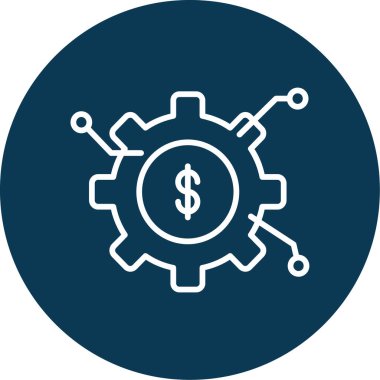 Varlık Yönetimi simgesi. Çarklı dolar sembolü, vektör illüstrasyonu 