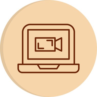 Video Sohbet simgesi, düz tasarım