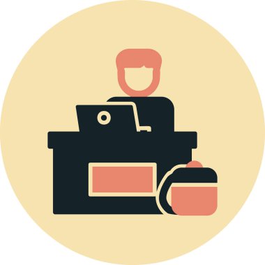 ofis çalışanı simgesi vektör illüstrasyon