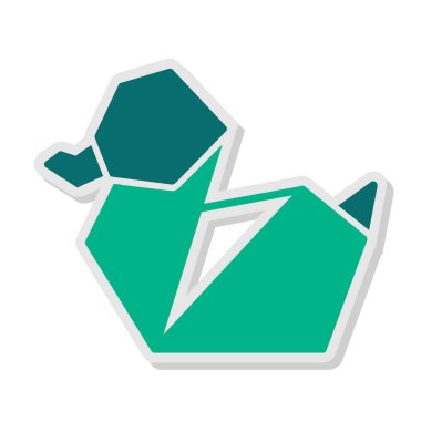 Kağıttan ördek. Web simgesi basit illüstrasyon