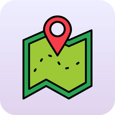 harita simgesinin vektör illüstrasyonu 