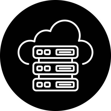 Bulut Sunucusu simgesi, vektör illüstrasyonu basit tasarım
