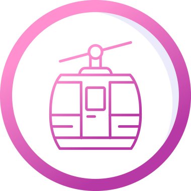 Kablo araba simgesi, vektör illüstrasyonu 