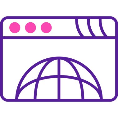 tarayıcı web simgesi, vektör illüstrasyonu