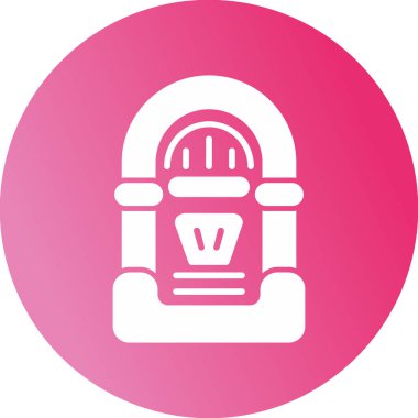 Müzik kutusu simgesi, vektör illüstrasyonu