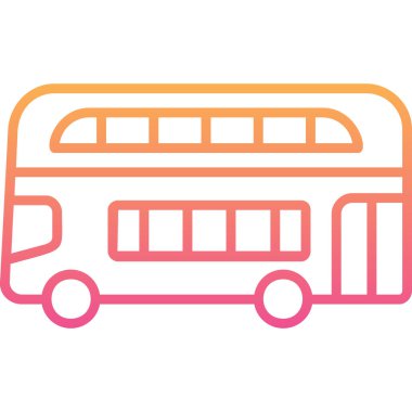 Çift katlı otobüs. Web simgesi basit illüstrasyon