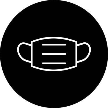 Tıbbi maske ikonu, düz stil. vektör illüstrasyonu 