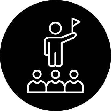 Takım ve iş için liderlik düz simgesi 