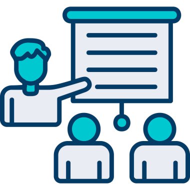 izleyici sunum simgesi vektör illüstrasyonu